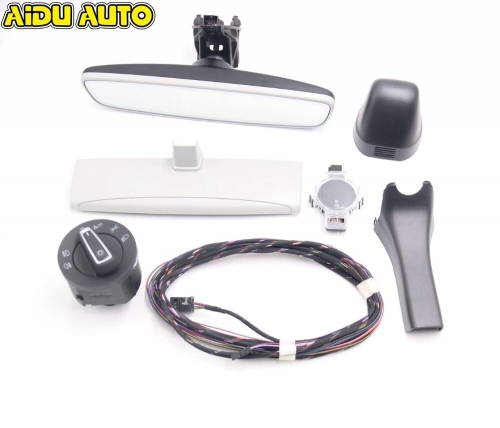 Auto headlight switch+Rain Light Wiper Sensor Anti-glare Dimming Rear View Mirror For VW Golf 7 MK7