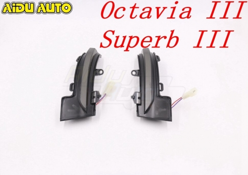 AIDUAUTO FOR skoda Octavia Superb mk3 Dynamic Blinker LED Turn Signal Light Mirror Indicator Sequential