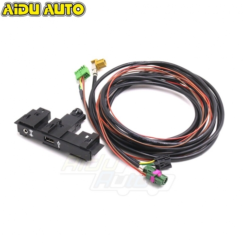 AIDUATO For MQB Touran Tiguan MK2 VW CarPlay MDI USB AMI Install Plug Socket Switch Button Harness 5Q0 035 726E