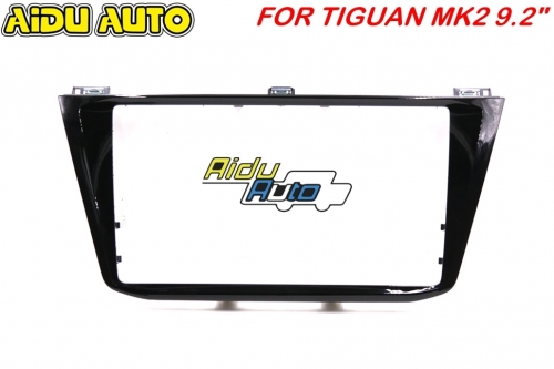For VW Tiguan MK2 MIB 9.2 inch Piano Black radio media unit Plates Decorative frame