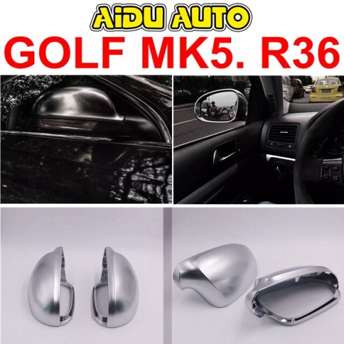 Mirror Cover shell For VW Golf 5 MK5 Passat B6 R36 Sport Golf 5 R Rearview outside aluminum Satin finish