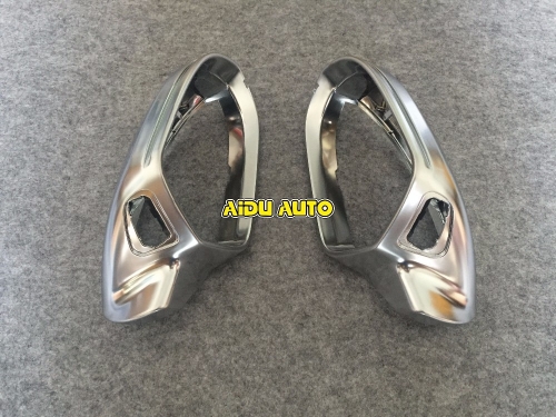 High quality 1 pair For Audi A6 C7 PA Side Assist Support matt Silver mirror case rearview cover shell