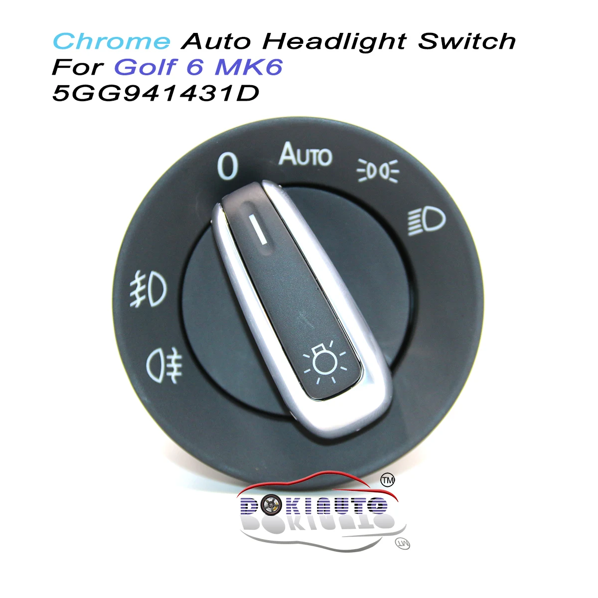 5ND941431B OEM CHROME BRUSHED AUTO HEADLIGHT FOG LIGHT SWITCH FOR VW TIGUAN GOLF MK6 VI 6 JETTA MK5 V PASSAT B6 B7 5ND 941 431 B