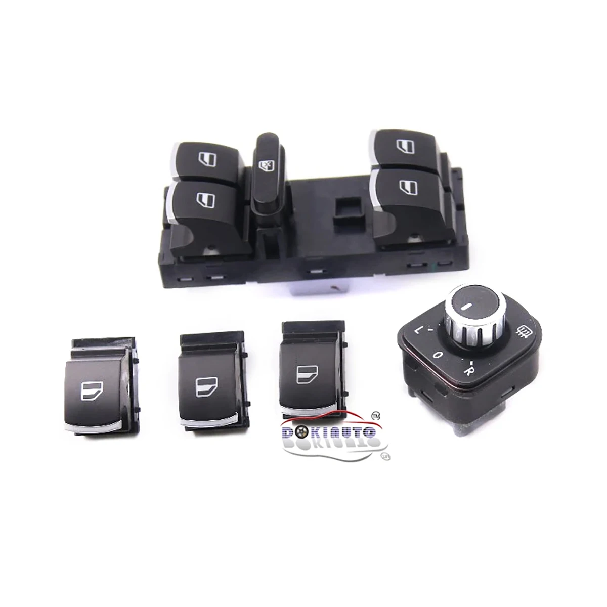 BRUSHED 5PCS/SET NO FOLD SIDE MIRROR SWITCH MASTER WINDOW SWITCH FOR VW CC TIGUAN PASSAT B6 GOLF 5 6 JETTA MK5 MK6