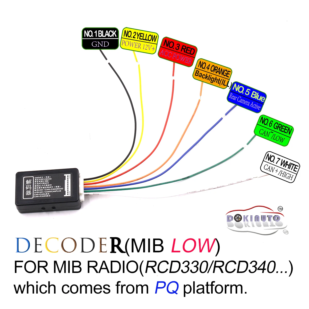 MIB Low Decoder Of RCD330 Plus Canbus Gateway Emulator Simulator For VW Golf Jetta MK5 MK6 Passat