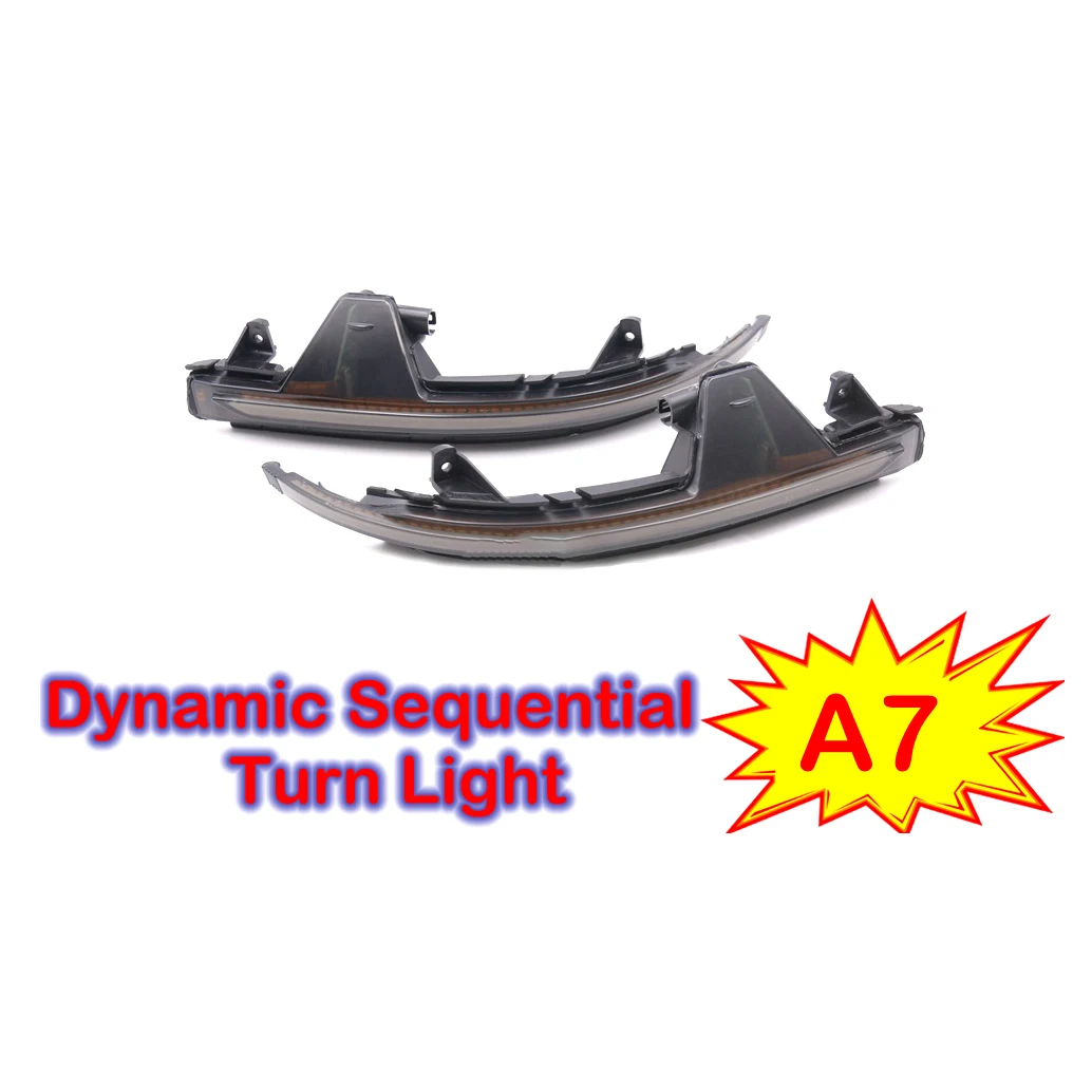 LED Flowing Rear View Dynamic Sequential MIRROR Turn Signal Light For Audi A7 C7