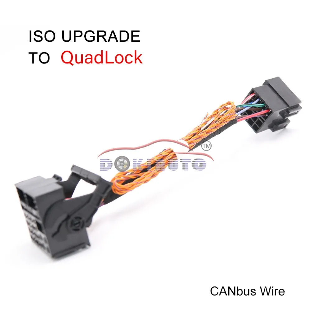 ISO To Quadlock CANbus Adapter CABLE RCD330 RCD510 RCD310 RNS510 Conversion Cable FOR Polo Jetta Golf Tiguan Passat CC Upgrade