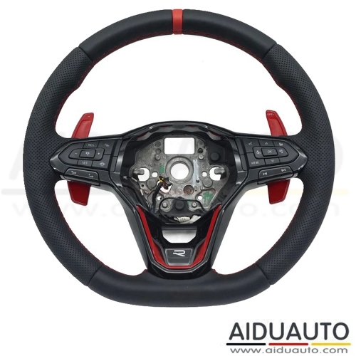 Perforated Smooth Leather Black Stitching Wheel For VW Multivan T6 Car Steering Wheel