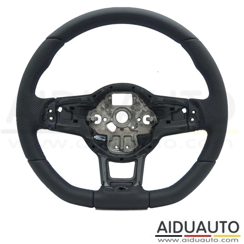 Steering Wheel For VW Golf 7 MK7 GTI Rline GTE, made of genuine leather with steering wheel frame blue line