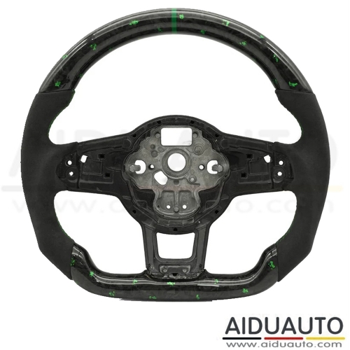 Forged gold foil carbon fiber Alcantara steering wheel Golf 7 7.5 GTI GTD GTE R 2013-2020 Polo GTI Tiguan Passat DSG