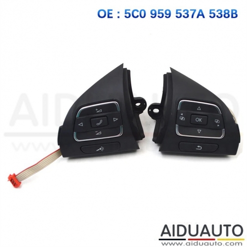 For VW Tiguan L Touran 5T CC Golf Jetta Steering wheel button 5C0 959 537 A538 B