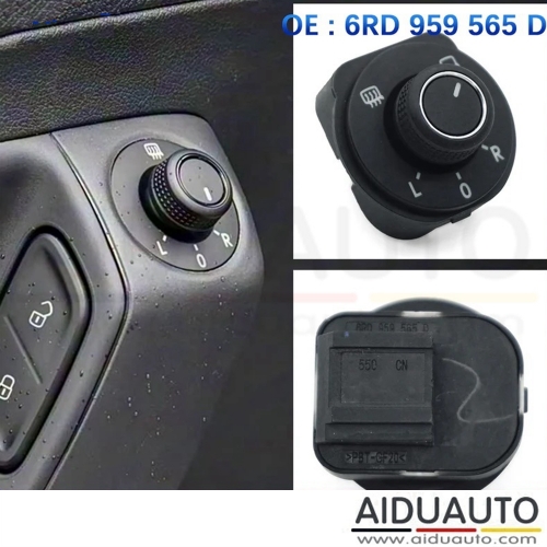 Rear View Mirror Adjuster Control Switch Folding Knob Button For VW POLO 6R 2011 2012 2016 6RD 959 565 D