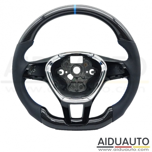 Carbon Fiber Semi Perforated Sports Steering Wheel,For VW GOLF 7 MK7 Transporter T6