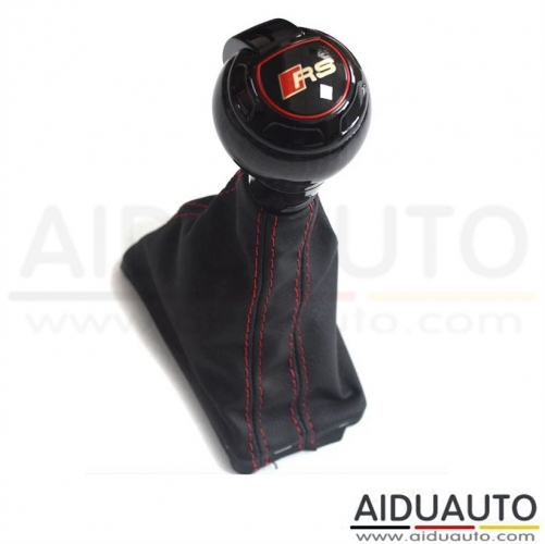 For Audi A6 C7 Gear Shift Knob Handball with PU Leather Cover Red Line