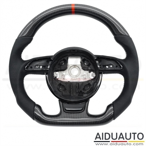 For Audi A3, A4 B8, A5, S3, S4, S5 fiber flat bottomed sport leather True carbon steering wheel