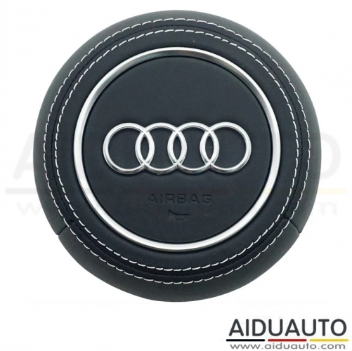 For Audi TT MK3 Dermal white thread Steering wheel airbag cover