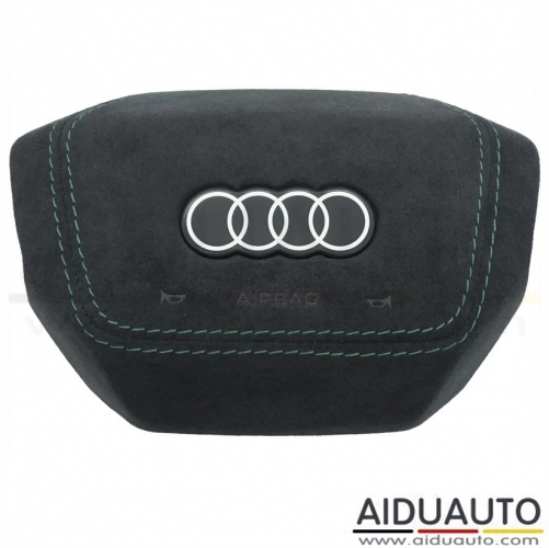 For Audi Q4 E-tron Woolen Fabric Steering wheel airbag cover green line