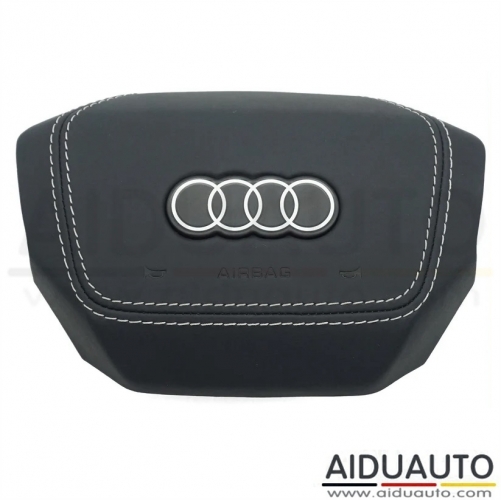 For Audi Q4 E-TRON Dermal white thread Steering wheel airbag cover