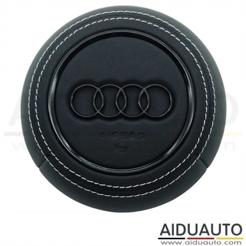 For Audi A4 B9 Dermal white thread Steering wheel airbag cover multifunction steering wheel