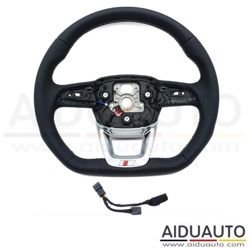 Half Perforated Leather Steering Wheel With Heating For Audi Q5 FY Q7 Q8