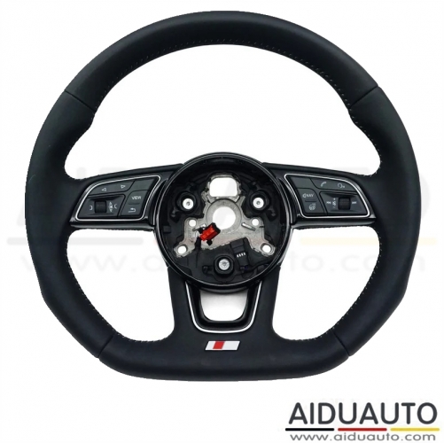 For Audi A3 8V Multi functional perforated leather flat bottomed sports steering wheel with heating