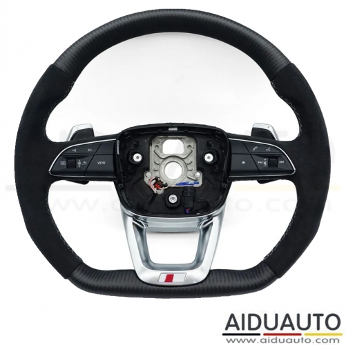 For Audi Q5 FY Q7 4M matte carbon fiber Alcantara steering wheel assembly with heating