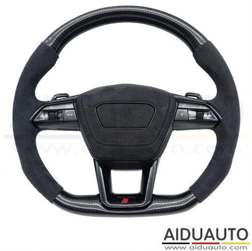 For Audi A6 C8 Custom Upgrade Carbon Fiber steering Wheel With Heating Function