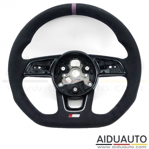 Alcantara steering wheel For Audi A4 B9 models material top purple leather stripe