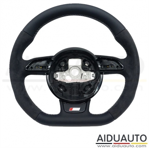 For Audi A3 8V A4 B8 A5 A6 A7 Q3 Q5 Q7 Alcantara Leather Flat Bottomed Steering Wheel