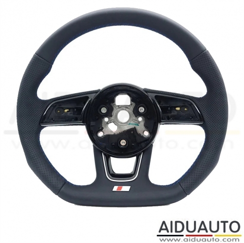 Sports style car steering wheel suitable for A4 S4 B9 A3 S3 8V RS4 RS5 A5 S5 2017-2024 leather steering wheel Blue stitching