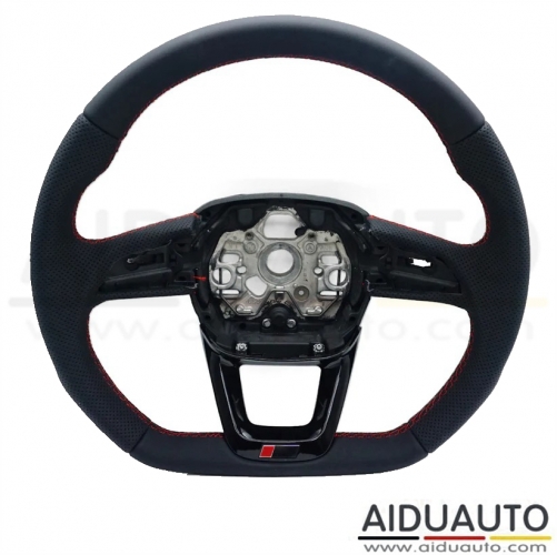 For Audi Q3 F3 Full leather perforated flat bottomed steering wheel