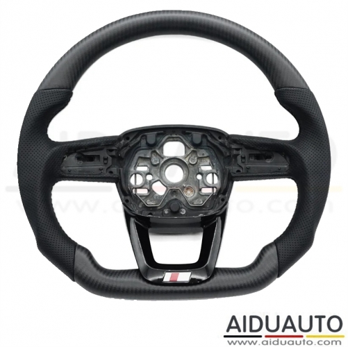 Matte carbon fiber steering wheel for Audi Q3 F3 flat bottomed D-shaped carbon fiber leather steering wheel