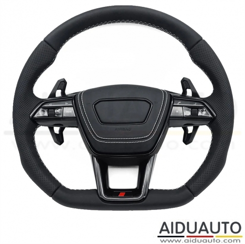 For Audi A6 C8 Steering Wheel - white stitching