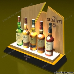 GlowDisplay Acrylic Wooden Backlit The Glenlivet 5 Bottles Glorifier Display
