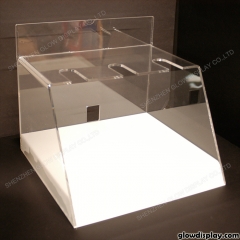 GlowDisplay acrylic shears display case scissors display box for trade show booth with LED lighting