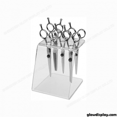 GlowDisplay acrylic shears display case scissors display box for trade show booth with LED lighting