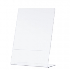 GlowDisplay Clear Acrylic 5x7 inches Table Sign Display Holder Slant Ad Photo Frame Brochure Holder