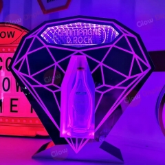 Nightclub LED Glow Infinity Diamond Champagne Bottle Presenter Neon Sign Diamond Jewelry Glorifier Display