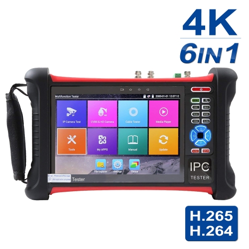 7 inch All in One 1080p Retina Display Ip Camera Tester Security CCTV Tester Monitor with SDI/TVI/AHD/CVI/POE/WIFI/4K H.265/HDMI in&Out/R45 TDR/Firmw