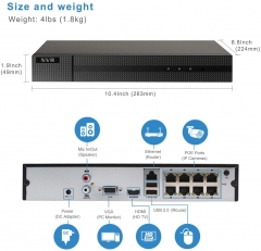 Anpviz (Hikvision Compatible) 8CH 4K CCTV KIT 8-channel 4K PoE NVR Onvif, 5MP H.265 POE Dome IP Camera 2TB HDD included iVMS-4200, Weatherproof IP66, 2.8mm Wide Angle Lens, Motion Detection, Plug and Play