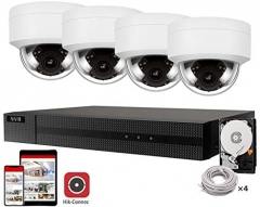 Anpviz 5MP IP POE Security Camera System, 8CH 4K H.265 NVR with 2TB HDD with(4) 5MP Outdoor IP POE Dome Cameras Home Security System with Audio, Weatherproof, 98ft Night Vision, IVMS4200, Hik-Connect（IPK1080250W-S-4）