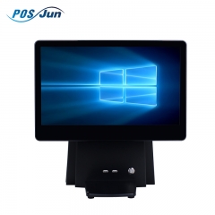 Terminal de punto de venta de 15.6 pulgadas con panel táctil doble, terminal POS