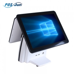 15 Inch Dual Screen 10 Points Capacitive Touch Screen All Ine One Pos Terminal For Supermarket With Windows System DDR3 4G