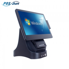 New design retail buying, cash register counter, tablet with touch screen