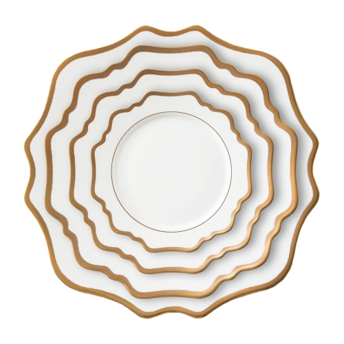 24K gold rim unique design wedding dinner plates white with gold rimmed for wholesale
