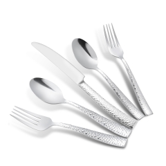 Embossed handle Gold stainless steel cutlery set wholesale