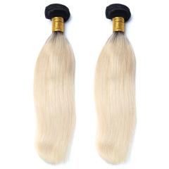 10A Wholesale Ombre Platinum Blonde #1B/613 Straight Hair Bundles