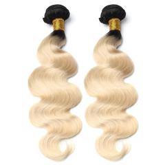 10A Wholesale Ombre Platinum Blonde #1B/613 Body Wave Hair Bundles