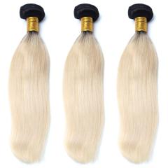 10A Wholesale Ombre Platinum Blonde #1B/613 Straight Hair Bundles