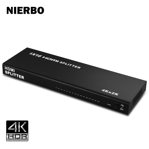 NIERBO HDMI Splitter 1x16 4K Duplicator 1 16 Output Switch 1080p HD 3D for PS4 PS3 XboX Chromecast DVD Blu-Ray Decoder Satellite Receiver,Splitter